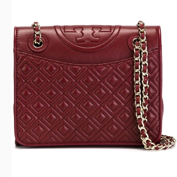 Tory Burch Handbags - Tory Burch Fleming Convertible Bag in Burgundy